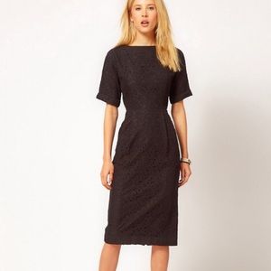 New ASOS Wiggle Dress in lace, black 2 0 XS